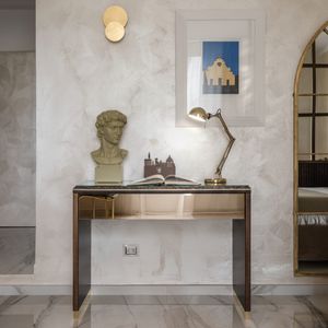 Consola moderna, Consola moderna en madera y cristal, estilo moderno.