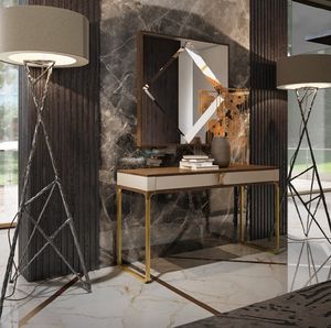 Firenze Art. F 109, Consola de madera, con base de metal.