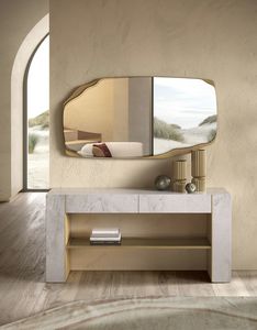 Yuma consola, Consola con geometras puras y materiales refinados