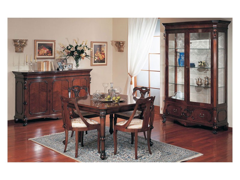 Art. 972 sideboard '700 Siciliano, Aparador con estilo clásico de lujo, madera tallada, de sala de estar