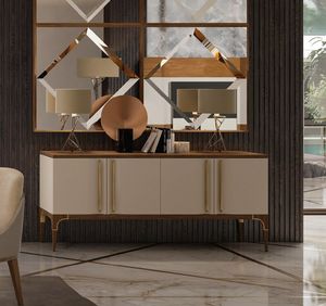 Firenze Art. F 113, Aparador contempor�neo, en madera lacada y nogal.