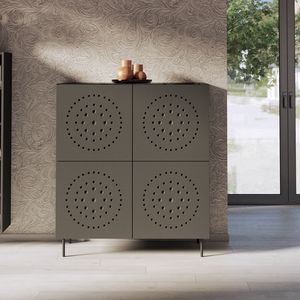 Pandora 4A, Gabinete de 4 puertas, con acabado lacado y decoraciones circulares