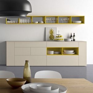 Spazio S306, Aparador de estilo esencial, hecha de madera