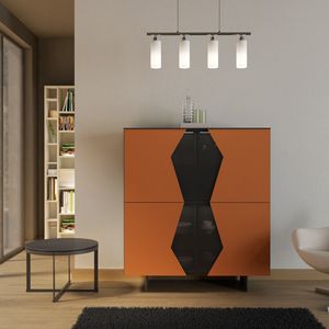 Vesta 4A, Gabinete con insertos de vidrio con forma, con un diseo geomtrico