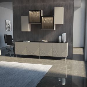 Virgo 4A L240, Aparador bajo con puertas acanaladas 3D