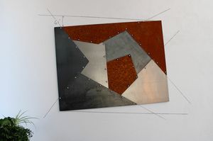 Arlecchino, Panel decorativo pachwork en chapas de metal