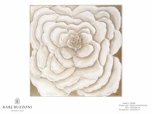 Rose, first dream  MT 492, Cuadro con gran rosa blanca