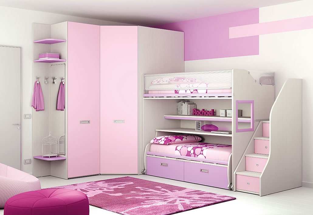 Coloridos armarios modulares para el dormitorio