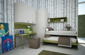 Cool comp.11, Dormitorio para nios que ahorra espacio, con armario en la esquina