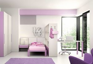 Dormitorio Cahildren KC 108, Dormitorio de nios con paneles lacados personalizables