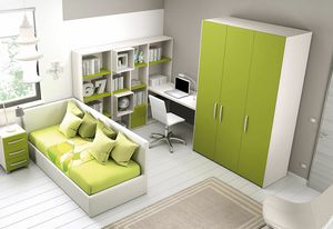 Dormitorio para nios KC 113, Dormitorio moderno para nios con muebles robustos y estables