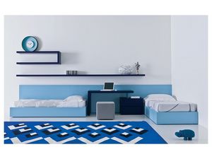Kid bedroom Mia - Transformable and bridge 02, Muebles para el dormitorio para dos nios, estilo moderno