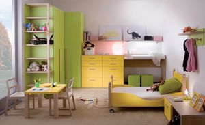 Kids 7004, Habitacin infantil con cama sobre ruedas.