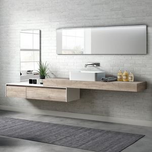 Change comp. 23, Mueble de bao en melamina con lavabo exterior