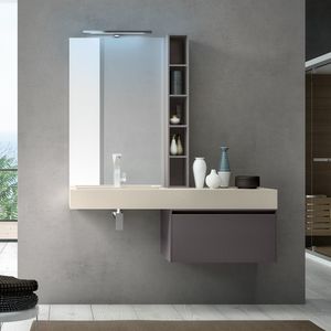 Change comp. 30, Mueble de bao con lavabo incorporado en resina, para hoteles