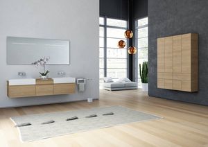 Yumi 01, Mueble de bao con cajones, con lavabo integrado