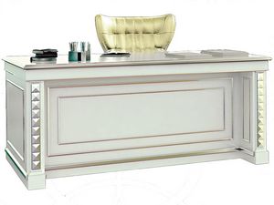 Desk SCR006M Milano, Escritorio ejecutivo de madera con incrustaciones de oficinas de estilo clsico