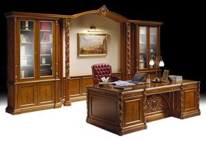 Ginevra oficina, Muebles de oficina clsico de lujo, biblioteca y un escritorio incrustado
