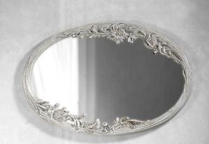 Art. 20525, Espejo blanco, con talla floral
