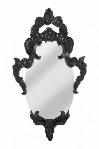 Art. AS155, Oval Espejo con marco de madera lacada