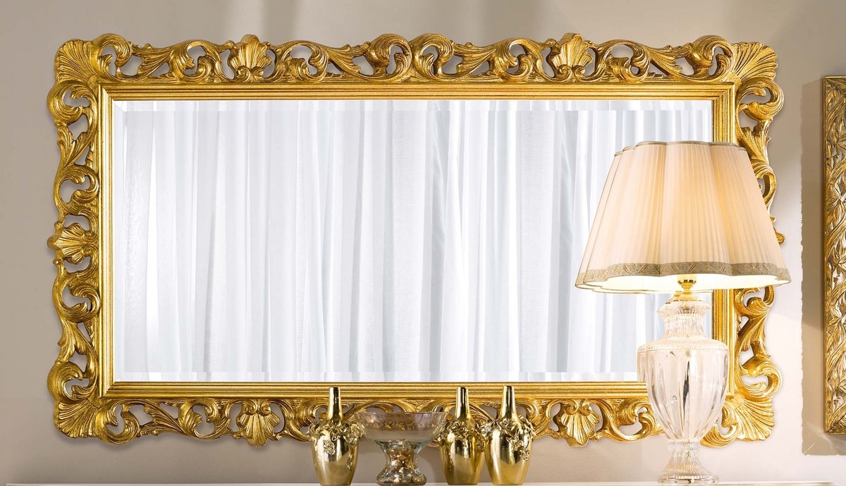 Espejo rectangular con marco dorado - Espejos clásicos y modernos