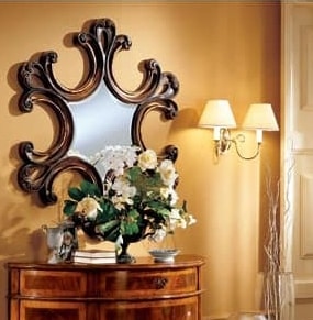 Complements mirror 862, Espejo de pared con marco en madera decorada
