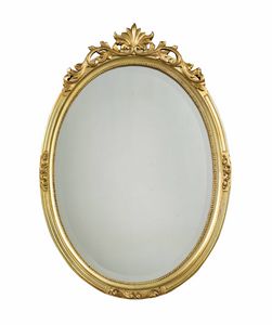 Espejo 3716, Espejo con marco tallado en acabado dorado