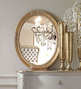 Live 5307 espejo, Espejo oval, con marco en madera tallada, para la decoracin de estilo clsico