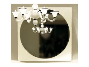 Reflex, Espejo cuadrado con marco de cuero impresa