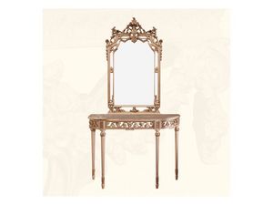 Wall Mirror art. 117/a, Espejo de estilo clásico con acabados en oro y marfil