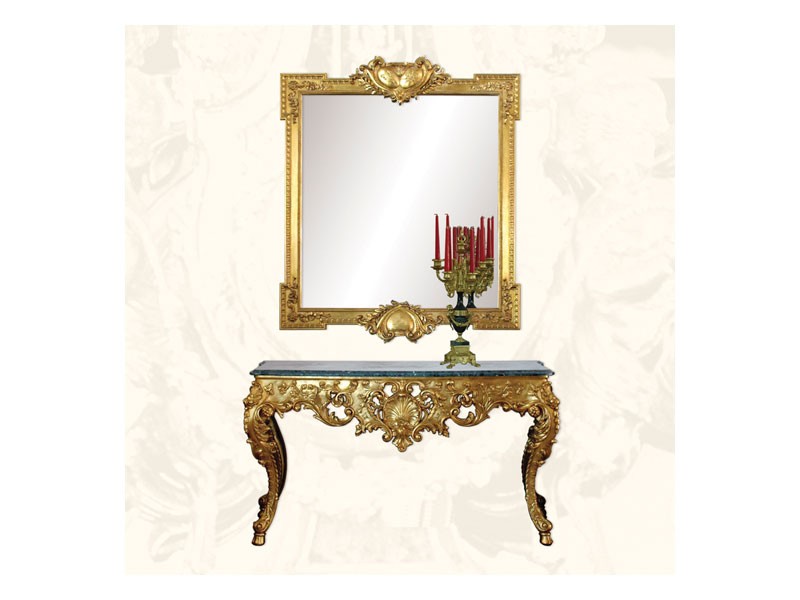 Wall Mirror art. 162, Espejo de lujo con acabado de pan de oro