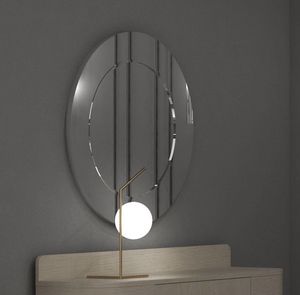 Essential Art. C22406, Espejo ovalado con marco de madera.