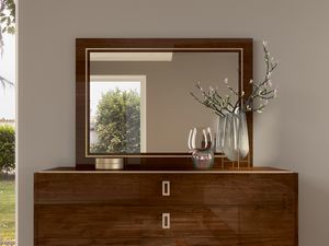Eva Art. EABNOSP01, Espejo rectangular con marco de madera.