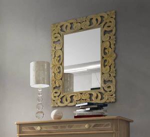 Gold Art. C22405, Espejo en madera con acabado dorado