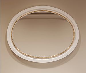 Incanto Art. C34501, Espejo ovalado con marco lacado en blanco.