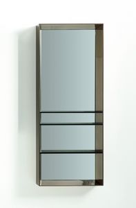LIBE espejo rectangular, Espejo rectangular con marco y estantes lacados