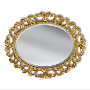 Luxury PASP7271, Espejo tallado ovalado en pan de oro