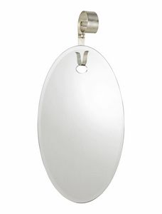 Mirabelle espejo, Espejo ovalado moderno con gancho de hierro.