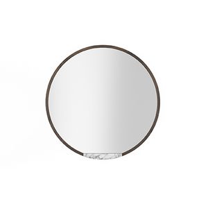 Mirror Coco 055, Espejo redondo con estante de mrmol