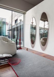 OLMI, Elptica espejo decorativo, marco serigrafiado, sala de estar