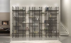 Infinity, Biblioteca modular en acero, estantes laminados