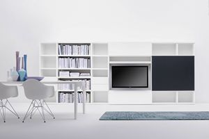 SCENAPERTA, Librera modular para salas de estar modernas