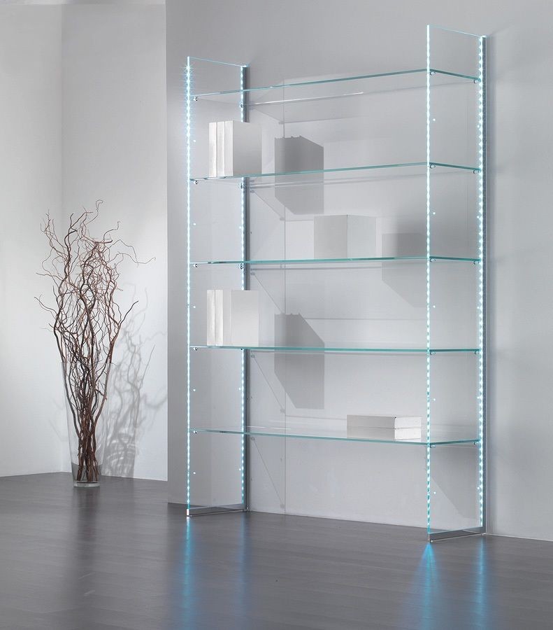 de vidrio, estante para libros, casa y tienda | IDFdesign