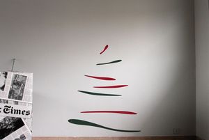 CHRISTMAS TREE 3 Green-Red, Etiqueta de la pared con el rbol de navidad