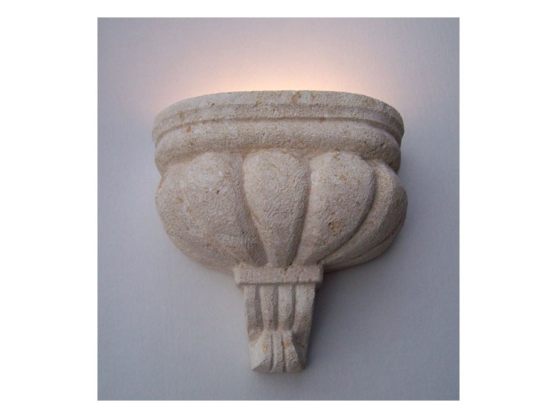 Agata, Lámpara Applique en Vicenza piedra blanca, luz incandescente