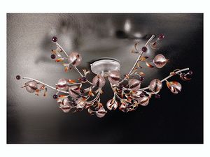 Ametista ceiling lamp, Plafn moderno en hierro forjado en estilo naturalista