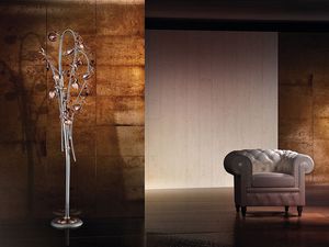 Ametista floor lamp, Lmpara de pie moderna con difusores crujido vidrio soplado