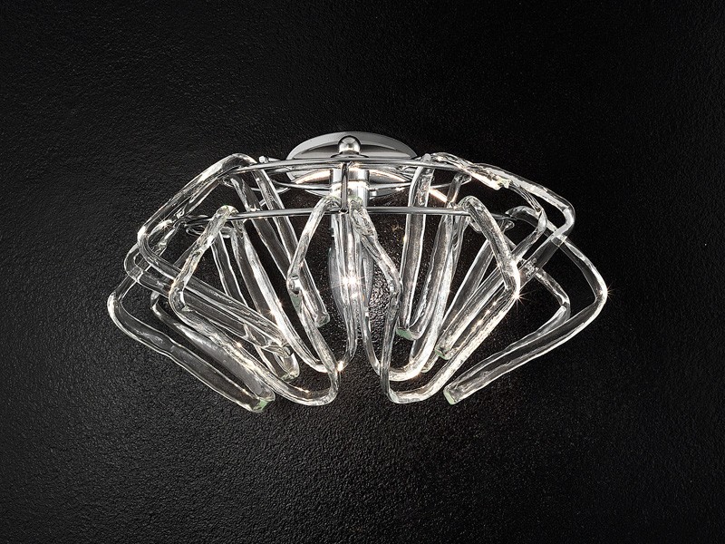 Diamante applique, Lámpara de pared con estructura de metal cromado