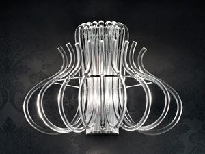 Essenzia applique, Apliques Moderno de metal cromado y cristal de Murano