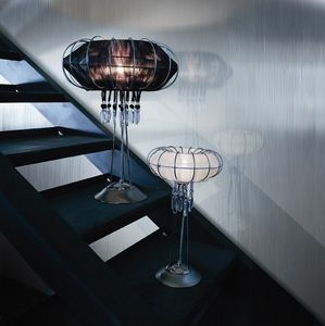 Full Moon table lamp, Lámpara con estructura de metal, varios acabados